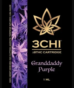 3Chi Delta 8 THC Vape Cartridge with Botanical Derived Terpenes – Granddaddy Purple