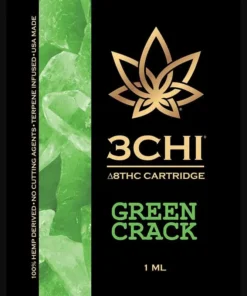 3Chi Delta 8 THC Vape Cartridge with Botanical Derived Terpenes – Green Crack