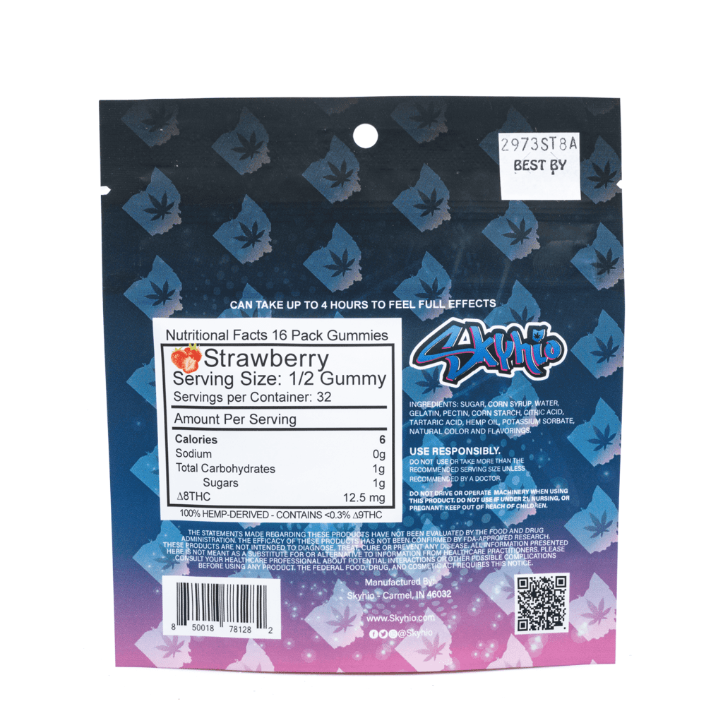 3Chi Skyhio Delta 8 Strawberry Gummies (400 mg Total Delta 8 THC) - Image 3