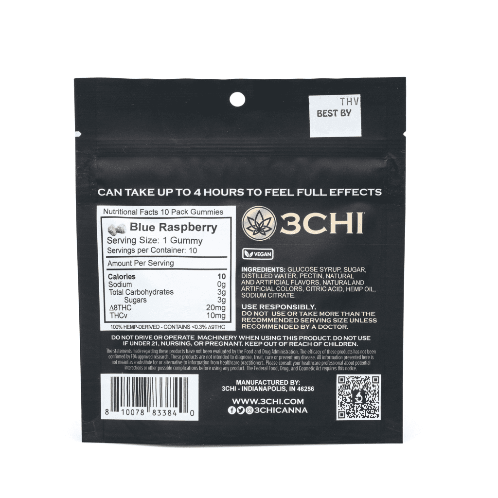 3Chi THCV Gummies (200 mg Total Delta 8 THC, 100 mg Total THCV) - Image 3