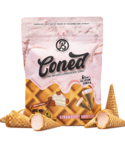 Baked Bags Delta 8 THC Coned – Strawberry Shortcake (600 mg Total Delta 8 THC)