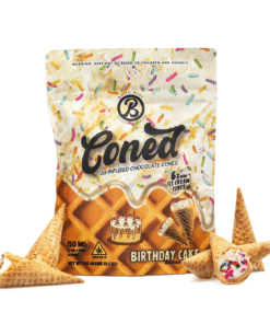 Baked Bags Delta 9 THC Coned – Birthday Cake (150 mg Total Delta 9 THC)
