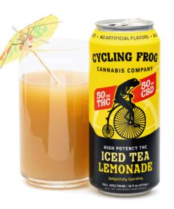 Cycling Frog High Potency THC + CBD Seltzer 4 Pack – Iced Tea Lemonade (200 mg Delta 9 THC + 200 mg CBD Total)