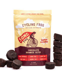 Cycling Frog THC + CBD Chocolate Brownie Bites – 10 ct (500 mg Delta 9 THC + 1000 mg CBD Total)