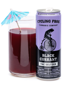 Cycling Frog THC + CBD Seltzer 6 Pack – Black Currant (30 mg Delta 9 THC + 60 mg CBD Total)
