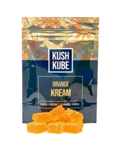Kush Kube Delta 9 + CBD Gummies – Orange Kream (150 mg total Delta 9 THC + 150 mg Total CBD)