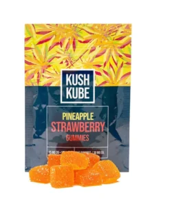 Kush Kube Delta 9 + CBD Gummies – Pineapple Strawberry (150 mg total Delta 9 THC + 150 mg Total CBD)