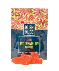 Kush Kube Delta 9 + CBD Gummies – Sour Watermelon (150 mg total Delta 9 THC + 150 mg Total CBD)