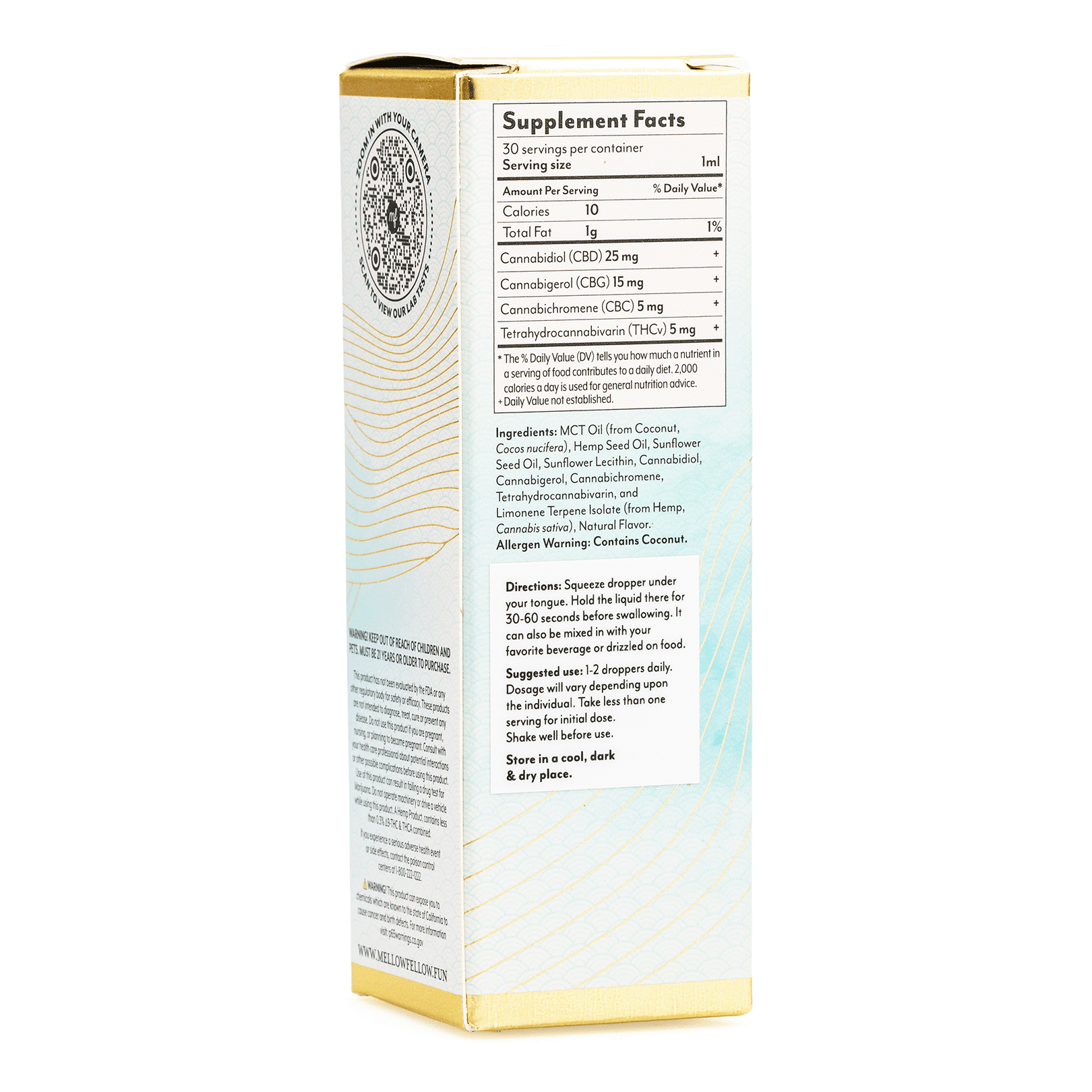 Mellow Fellow Wellness Tincture – Energy Blend – Mint (1500 mg Total Cannabinoids) - Image 3