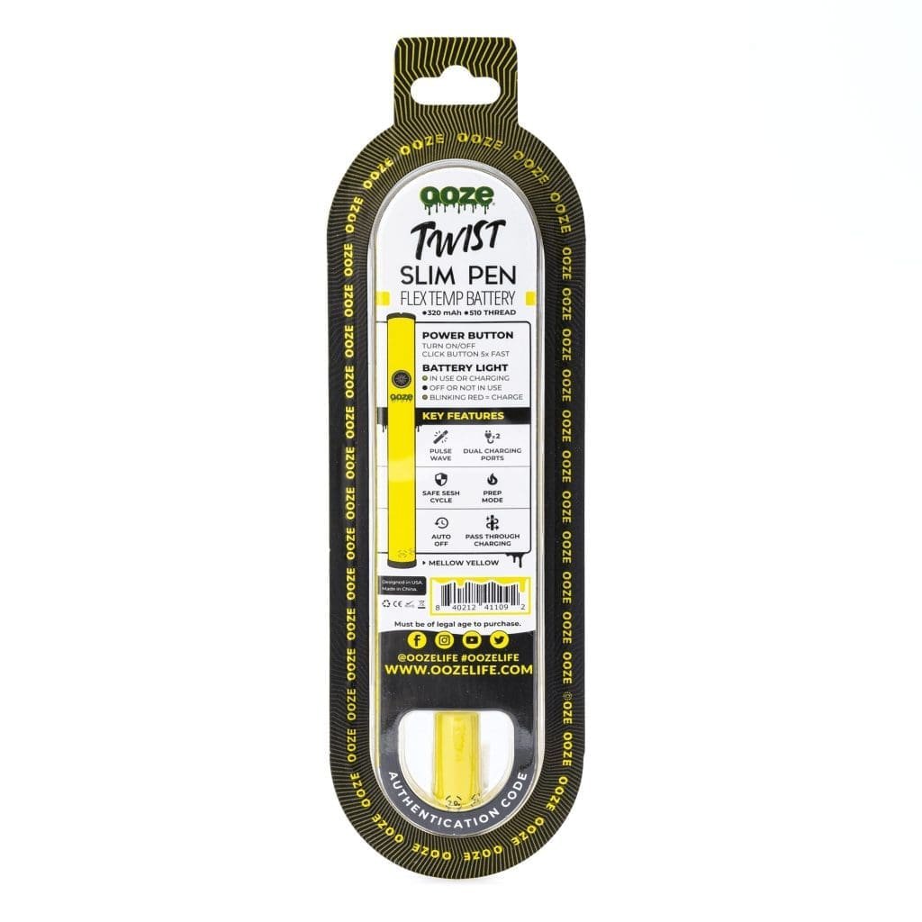 Ooze Slim Twist Pen 2.0 Vape Battery – Mellow Yellow - Image 4