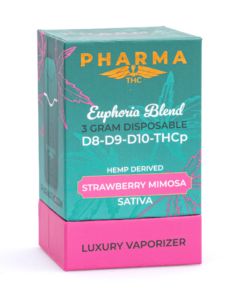 PharmaTHC Delta 8, Delta 9, Delta 10 & THCP Disposable Vape – Strawberry Mimosa (3 grams)