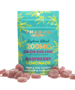 PharmaTHC Euphoria Blend Gummies – Raspberry Lemonade (4000 mg Total Cannabinoids)