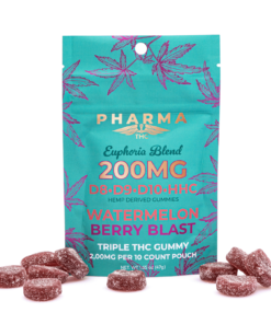 PharmaTHC Euphoria Blend Gummies – Watermelon Berry Blast (2000 mg Total Cannabinoids)