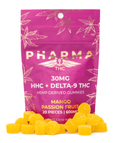 PharmaTHC HHC / Delta 9 THC Gummies – Mango Passion Fruit (400 mg Total HHC + 200 mg Total Delta 9 THC)