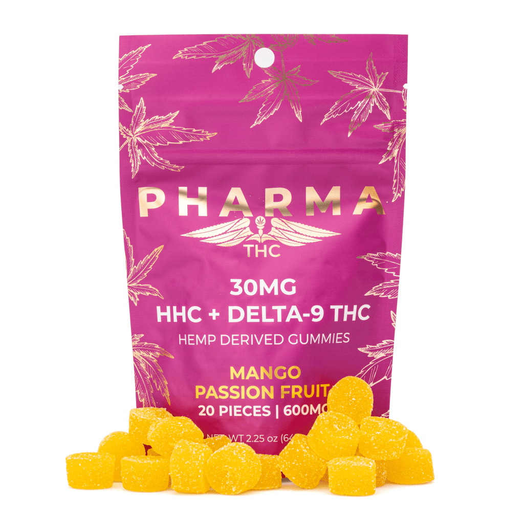 PharmaTHC HHC / Delta 9 THC Gummies – Mango Passion Fruit (400 mg Total HHC + 200 mg Total Delta 9 THC)