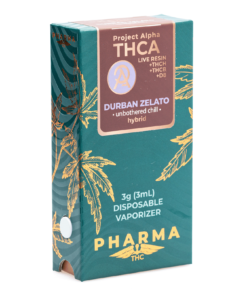 PharmaTHC Project Alpha THCa Live Resin Disposable – Durban Zelato (3 gram)