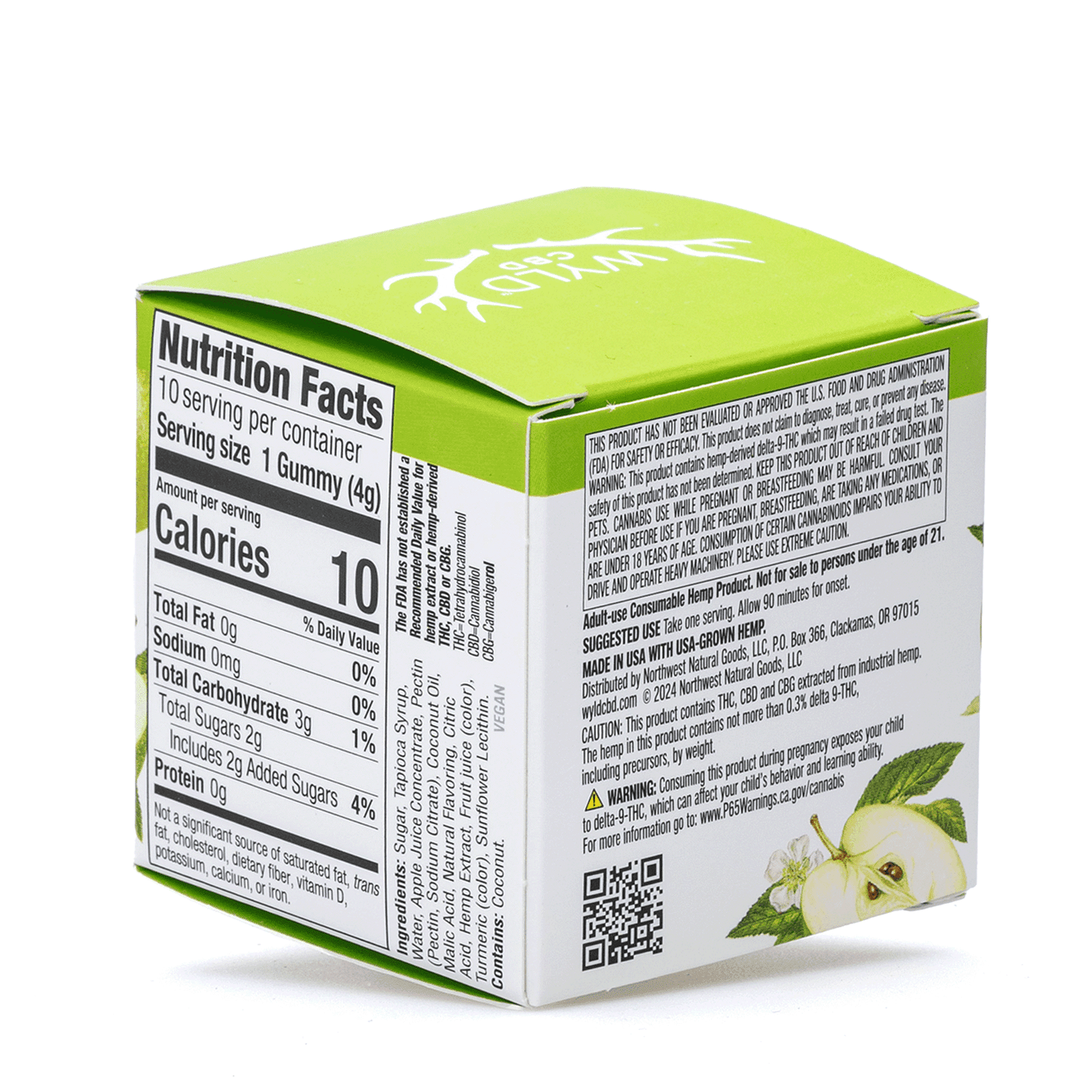 Wyld Delta 9 / CBD / CBG Low Dose Active Gummies – Sour Apple – 10 Count (220 mg Total Cannabinoids) - Image 3